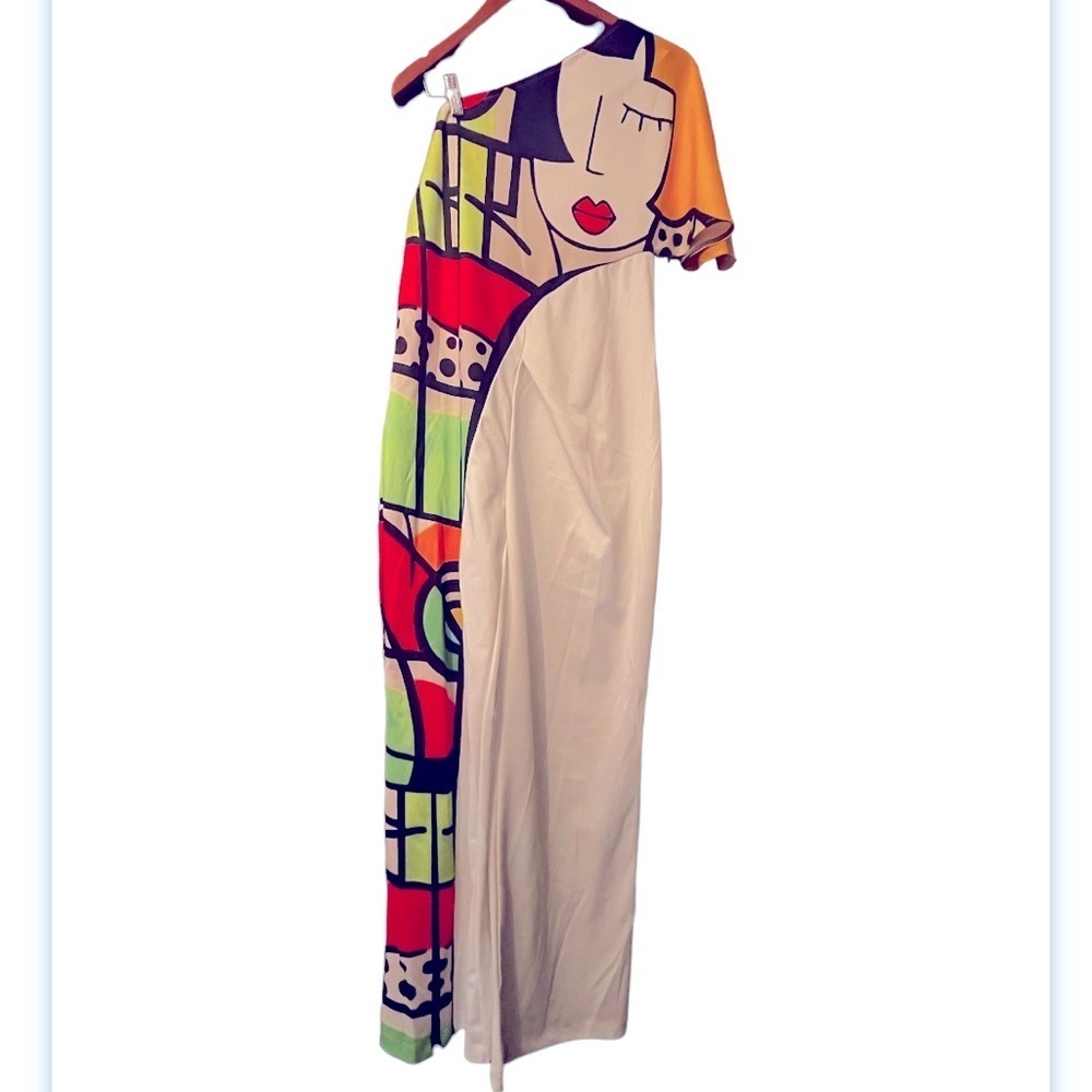 MEIYIFANG Chic Sassy Jumpsuit Off Shoulder Print Face Sz S Rompers Streetwear - Picture 4 of 9